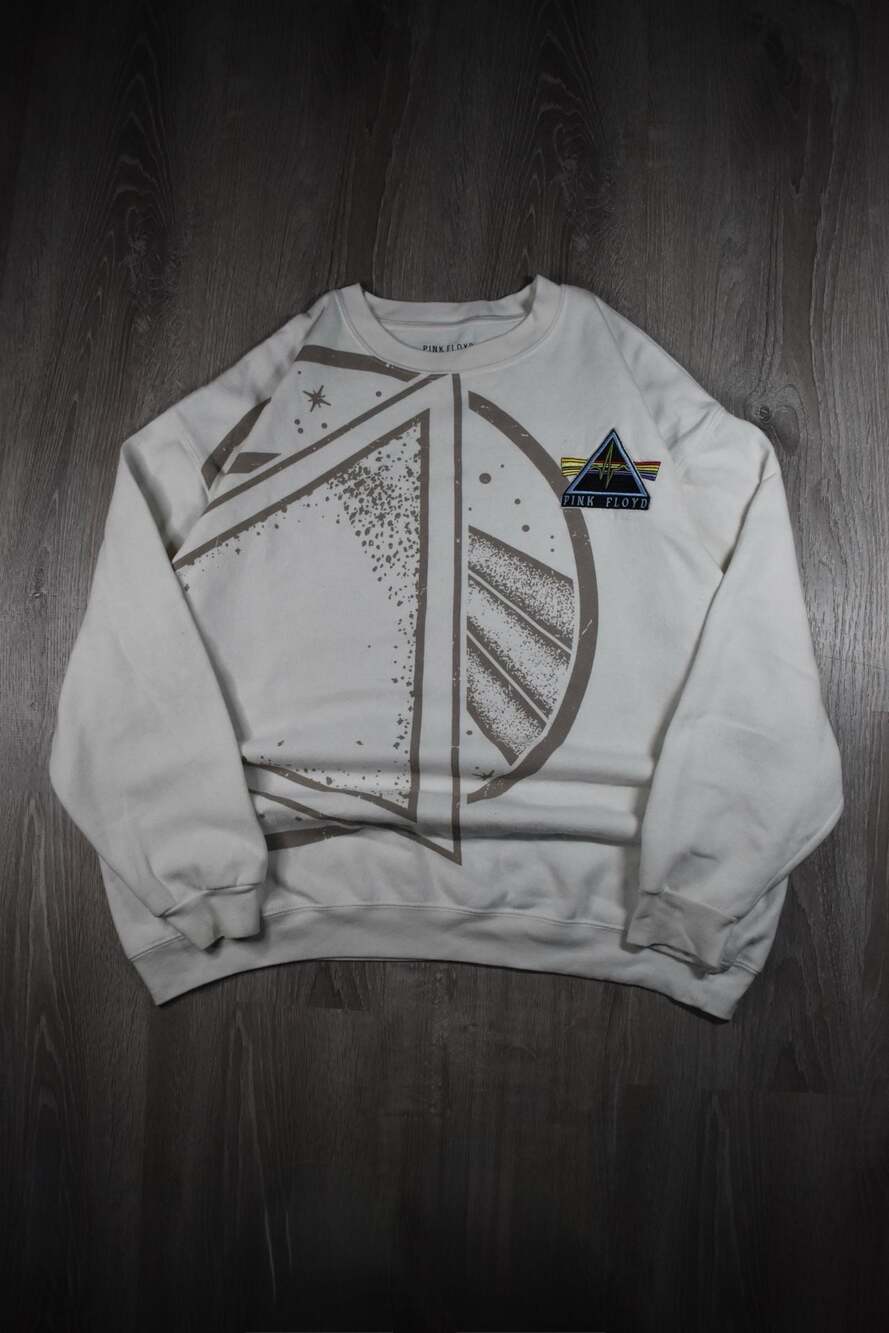 Pink Floyd Dark Side of the Moon Embroidered Patch Graphic Sweatshirt 2XL